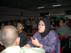 Photo: Galuh sitting with Audienc